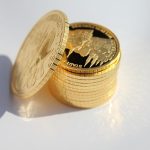 a stack of gold coins